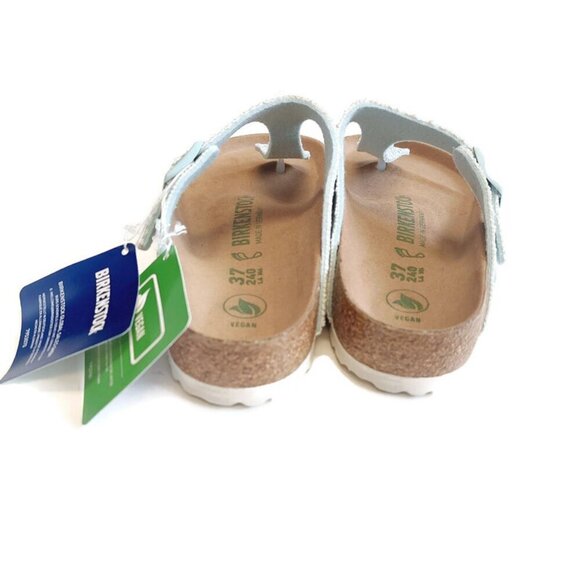 Birkenstock Gizeh Tex Rough Canvas Vegan Sandals Womens 6-6.5 EU 37 Surf Green - Picture 7 of 9